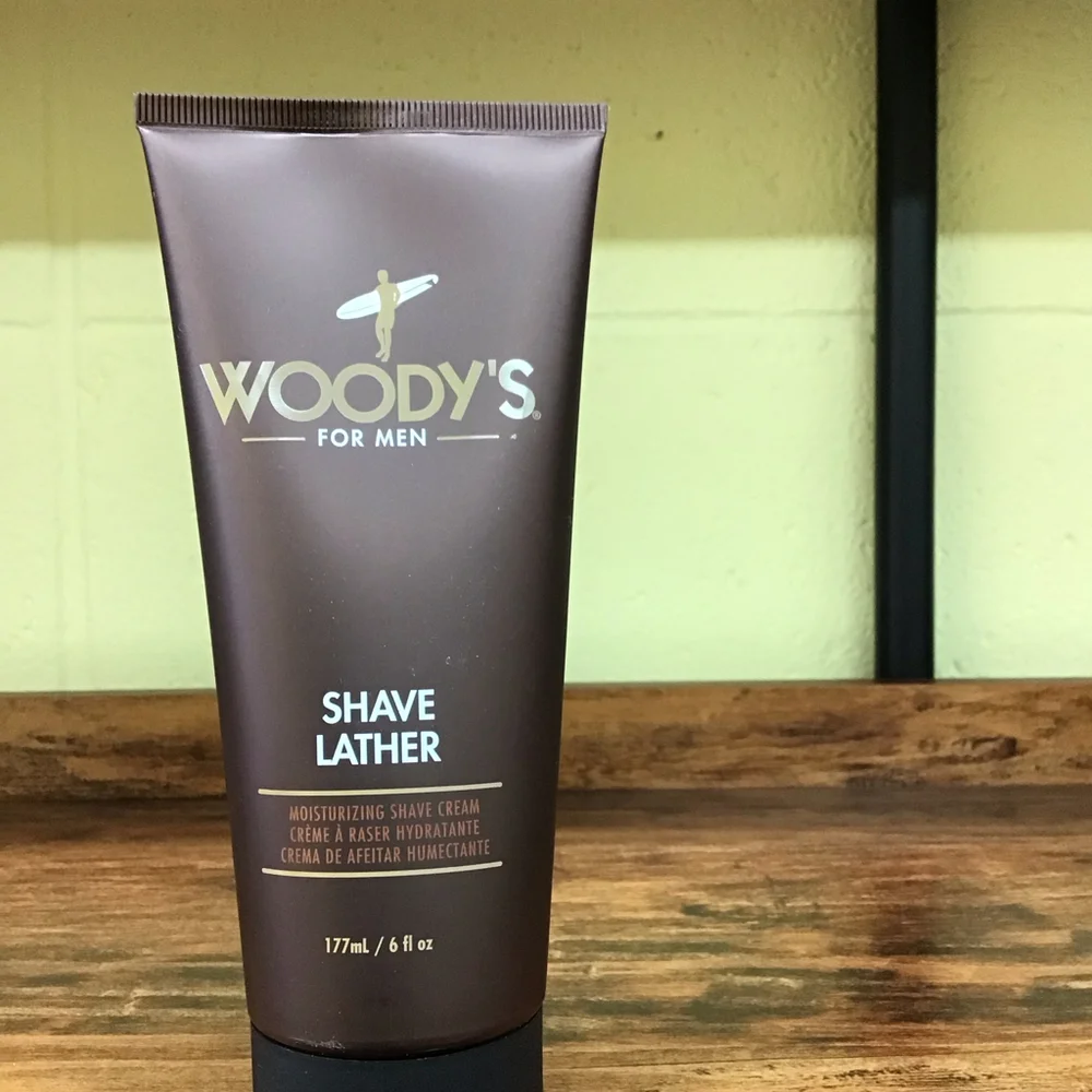 Woodys For Men Shave Lather Moisturizing Cream 6 Oz Tube